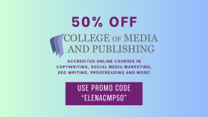 Read more about the article College of Media and Publishing discount code. Get 50% off all courses with discount code “ELENACMP50”