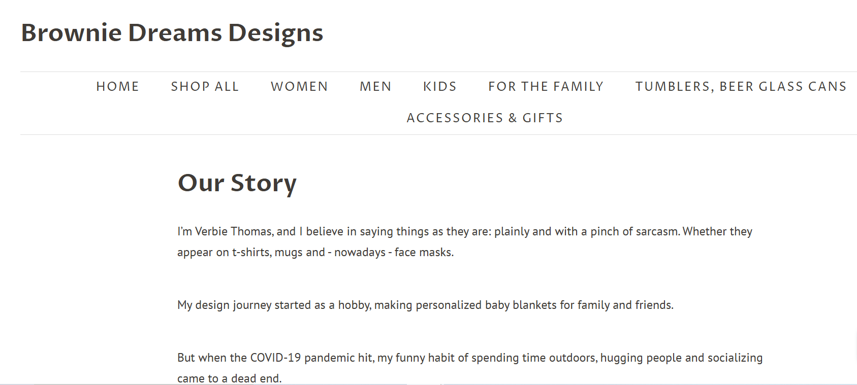 About Us copy for eCommerce website